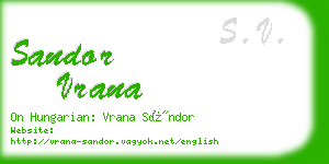 sandor vrana business card